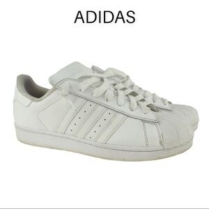 Adidas Superstar mens sz 10 W 11.5 white leather sneakers